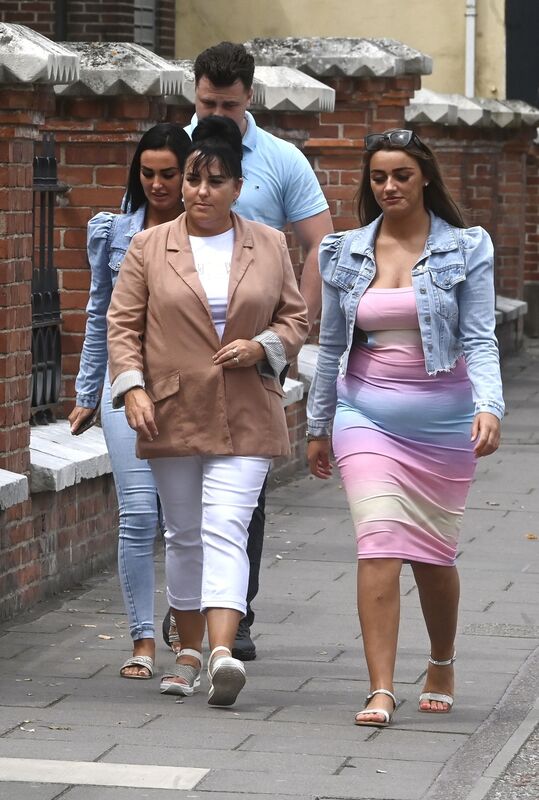 Siobhan Dooley (beige jacket) with her daughters Noreen, Siobhan and her son-in-law Jamie Harty outside court on Thursday. Picture: Larry Cummins
