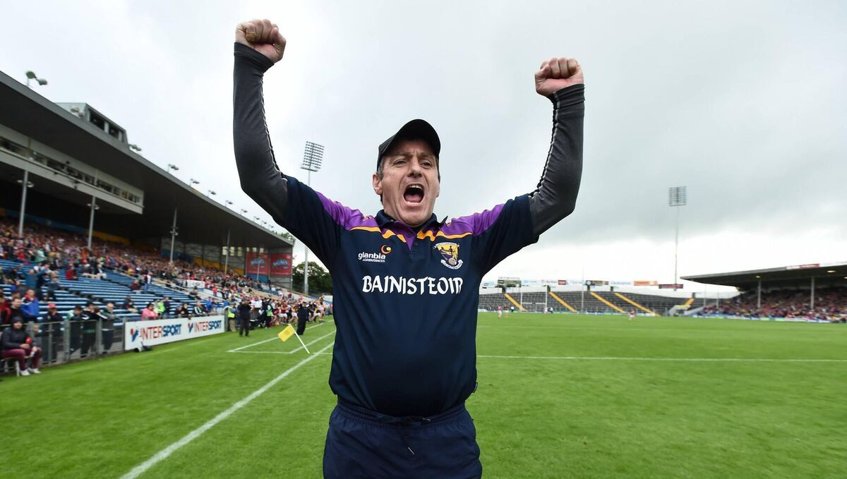 Wexford manager Liam Dunne celebrates his side's victory 3016 championship victory over Cork. Picture: Stephen McCarthy/Sportsfile