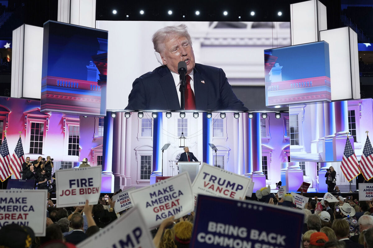 Republican presidential candidate and former president, Donald Trump, speaks during the final day of the Republican National Convention Thursday, July 18, 2024, in Milwaukee. Picture: AP Photo/Jae C. Hong