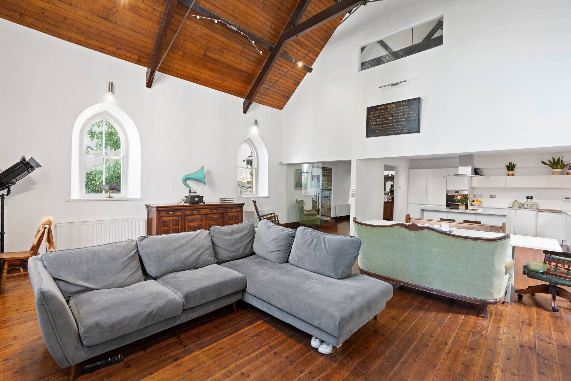 Raise the roof and sing the praises: Eileen Neville of Lisney Sotheby's International Realty guides the refurbed character and heritage-packed home at €1.15m