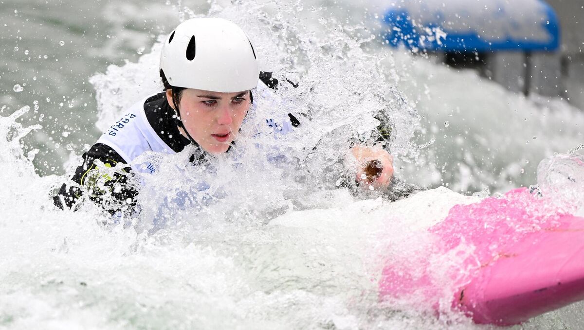 Michaela Corcoran during the Team Ireland canoe slalom training session at Vaires-Sur-Marne Nautical Stadium. Picture: Stephen McCarthy/Sportsfile Michaela Corcoran during the Team Ireland canoe slalom training session at Vaires-Sur-Marne Nautical Stadium. Picture: Stephen McCarthy/Sportsfile