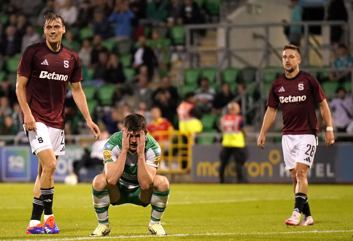 Shamrock Rovers' Josh Honohan reacts to a missed chance. Photo credit: Niall Carson/PA Wire.