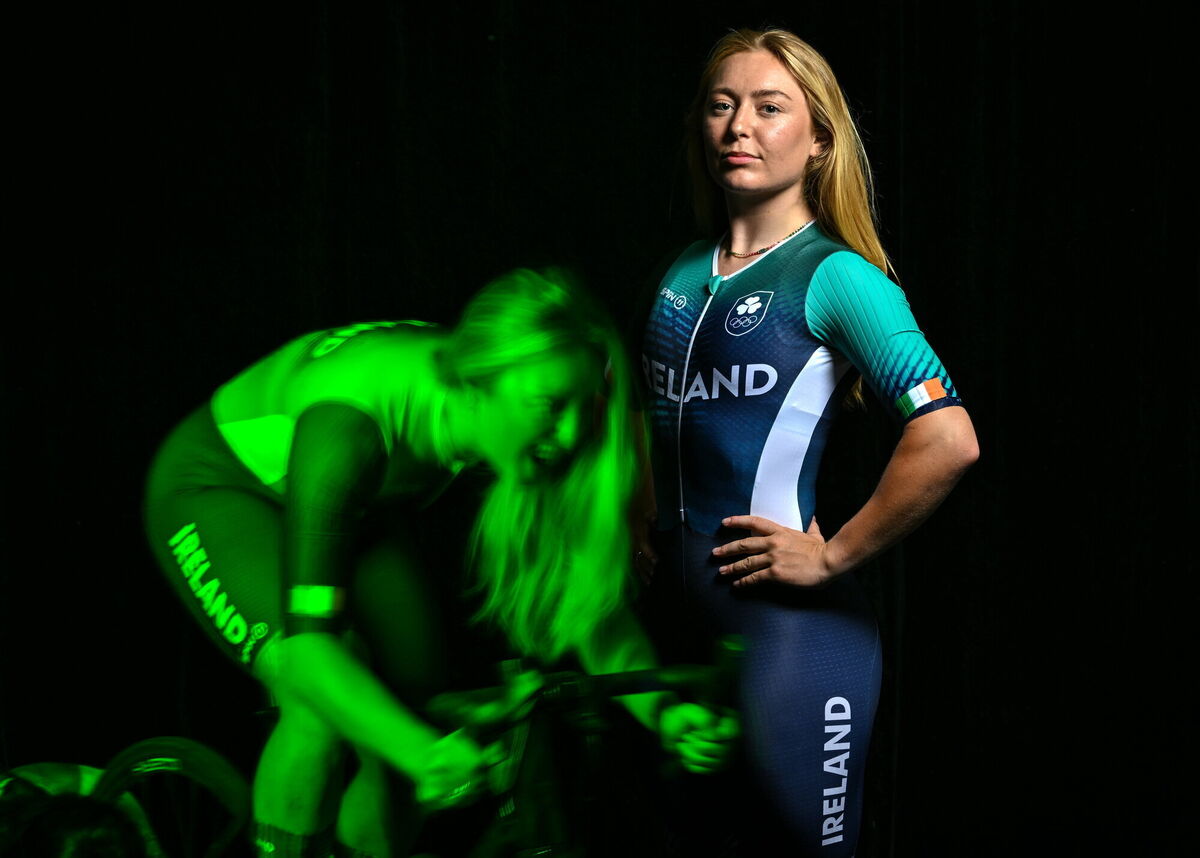 Lara Gillespie during the Team Ireland Paris 2024 cycling team announcement. Photo by David Fitzgerald/Sportsfile