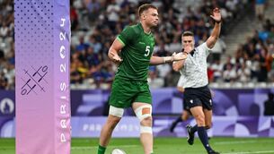 <p>NOT TOO SHABBY: Zac Ward of Team Ireland celebrates after scoring his side's fifth try. Pic: David Fitzgerald, Sportsfile</p>