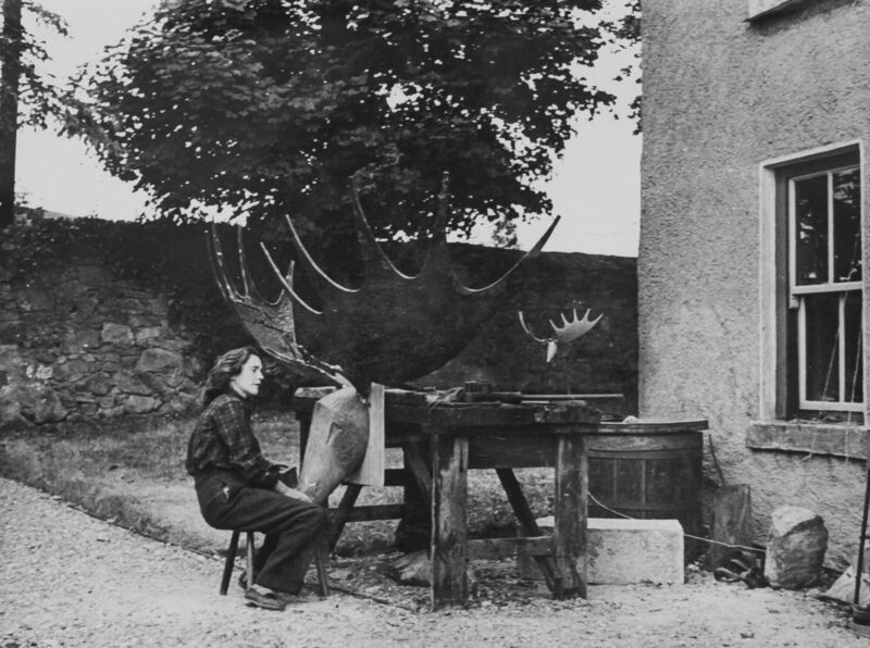 Hilary Heron with Irish Elk (1952). Image courtesy of Estate of Hilary Heron