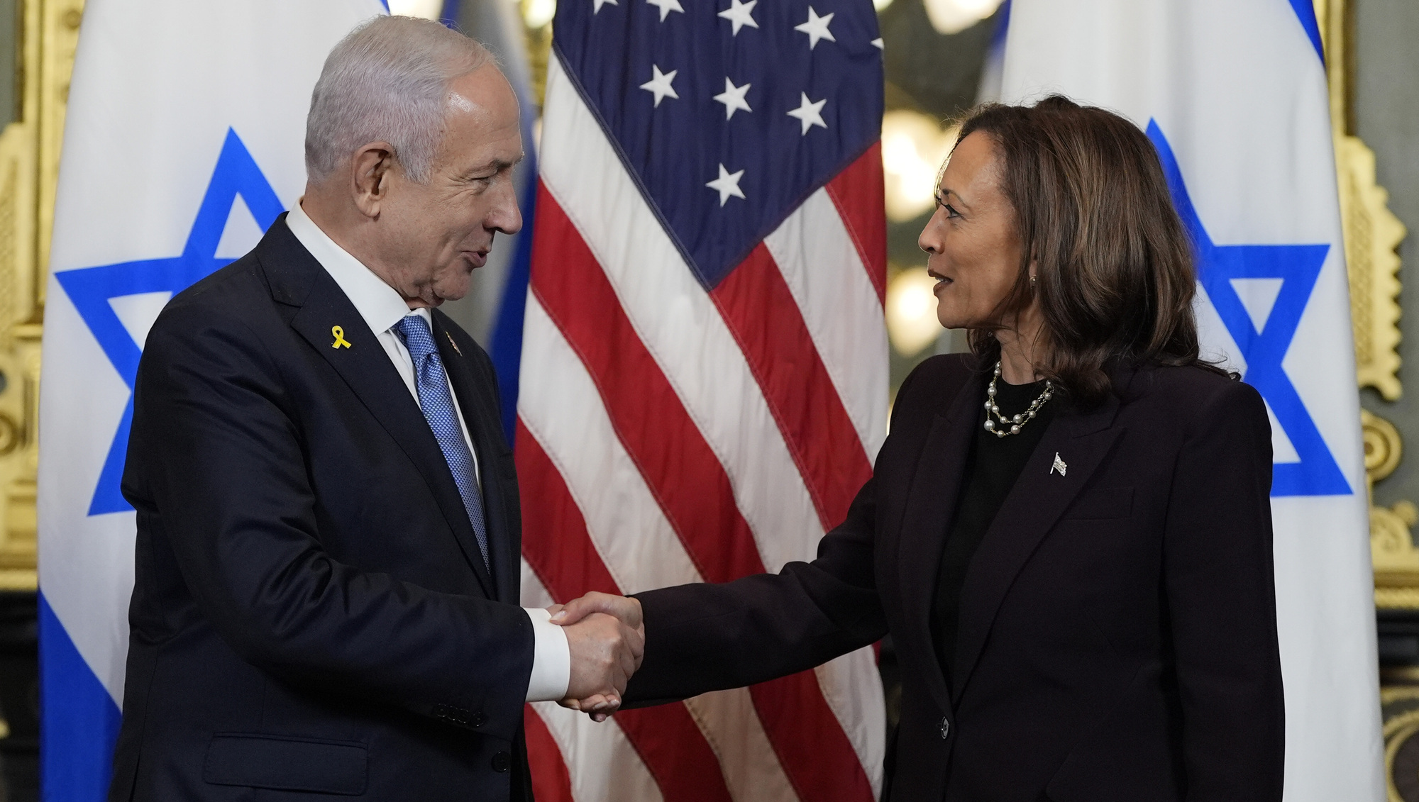 Kamala Harris says ‘I will not be silent’ on suffering in Gaza after Netanyahu talks