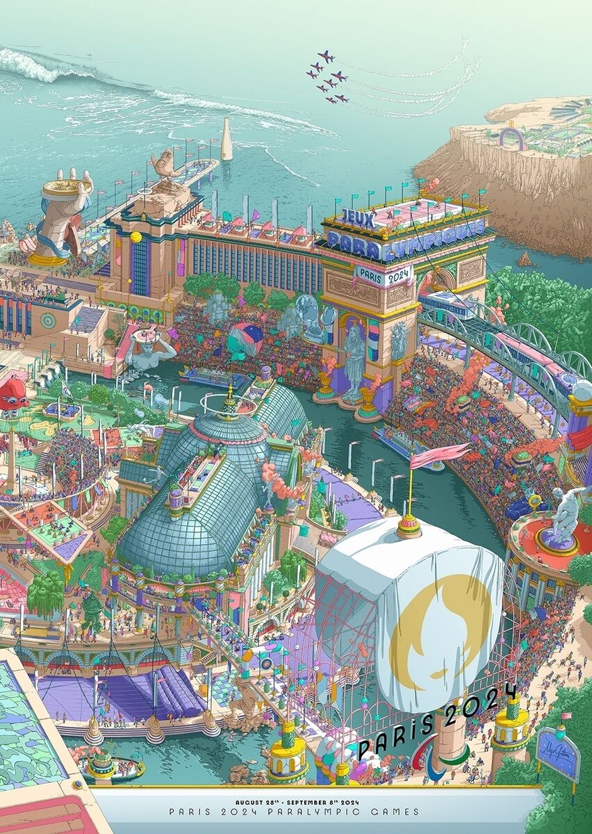 An iconic poster of the Paris 2024 Olympics.