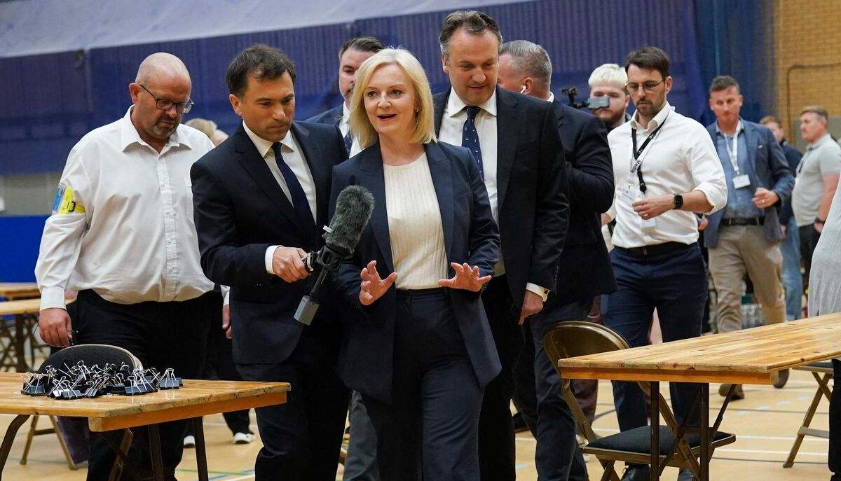 Former prime minister Liz Truss departs after losing her Norfolk South West seat to the Labour Party, at Alive Lynnsport in King's Lynn, Norfolk, during the count in the 2024 UK General Election. File picture: Jacob King/PA 