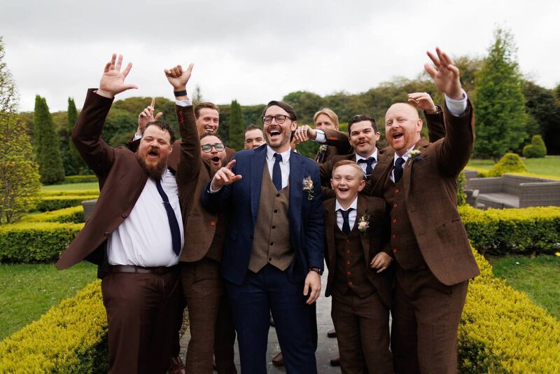 Matt Passardi with his attendants. Matt Passardi with his attendants.