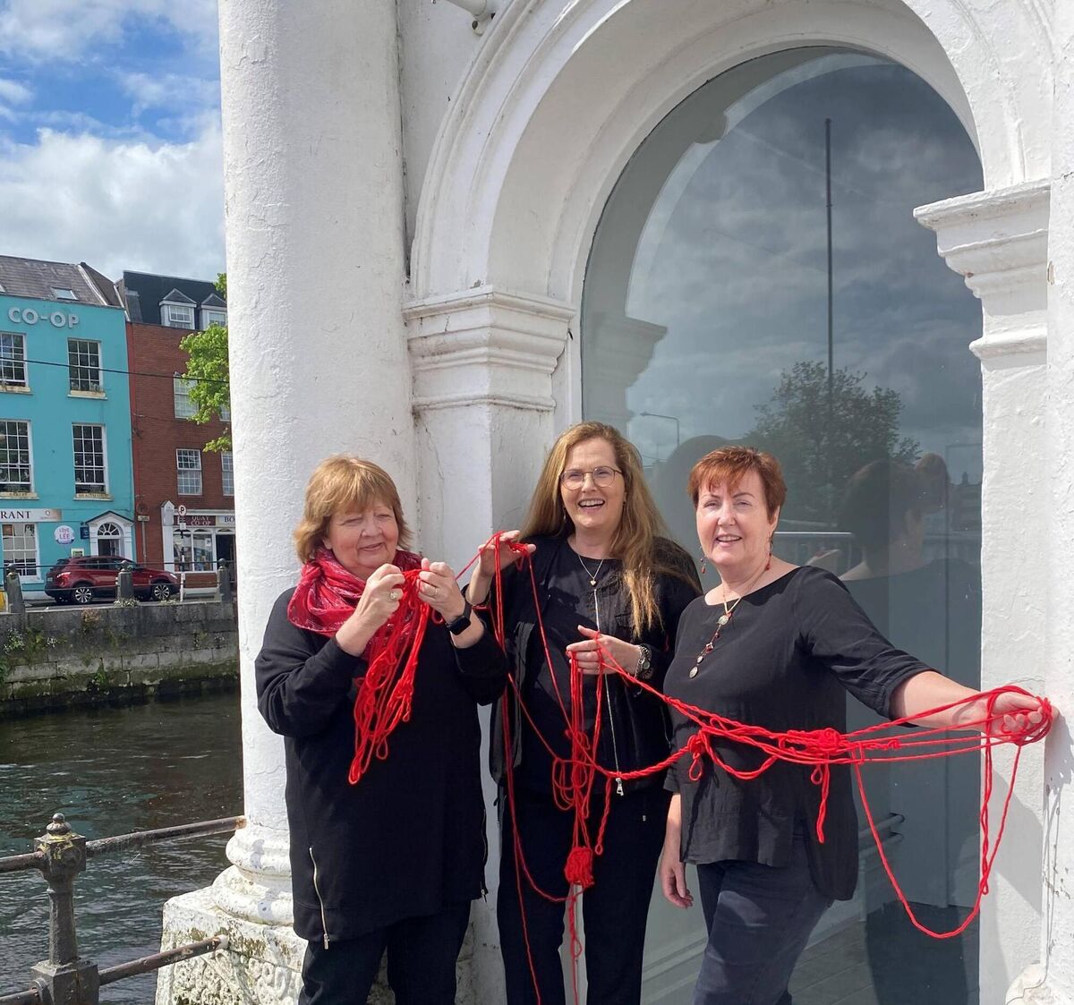 Artists Marjan Vos, Aine Sealy and Theresa Connolly. 