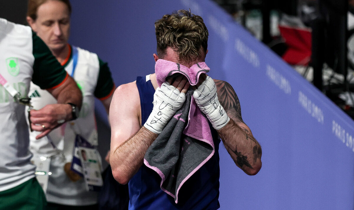 ALL OVER: Ireland’s Dean Clancy dejected after the fight. Pic: Ryan Byrne, Inpho