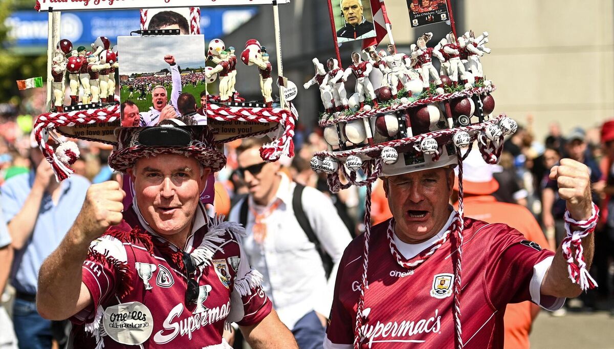 Galway supporters Philip, left, and Michael Coleman, from Ballygar, Galway at Croke Park. Pic: Daire Brennan/Sportsfile