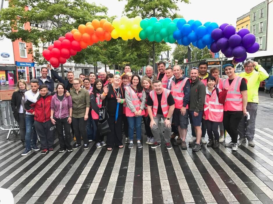 Clive Davis with Cork Pride volunteers: “There was validation then, in knowing the majority of people who came to vote were in favour of us. But now, it’s almost like we are the pit of every far right slogan or joke. That members of our community, by just living our lives, are somehow affecting them." Clive Davis with Cork Pride volunteers: “There was validation then, in knowing the majority of people who came to vote were in favour of us. But now, it’s almost like we are the pit of every far right slogan or joke. That members of our community, by just living our lives, are somehow affecting them."