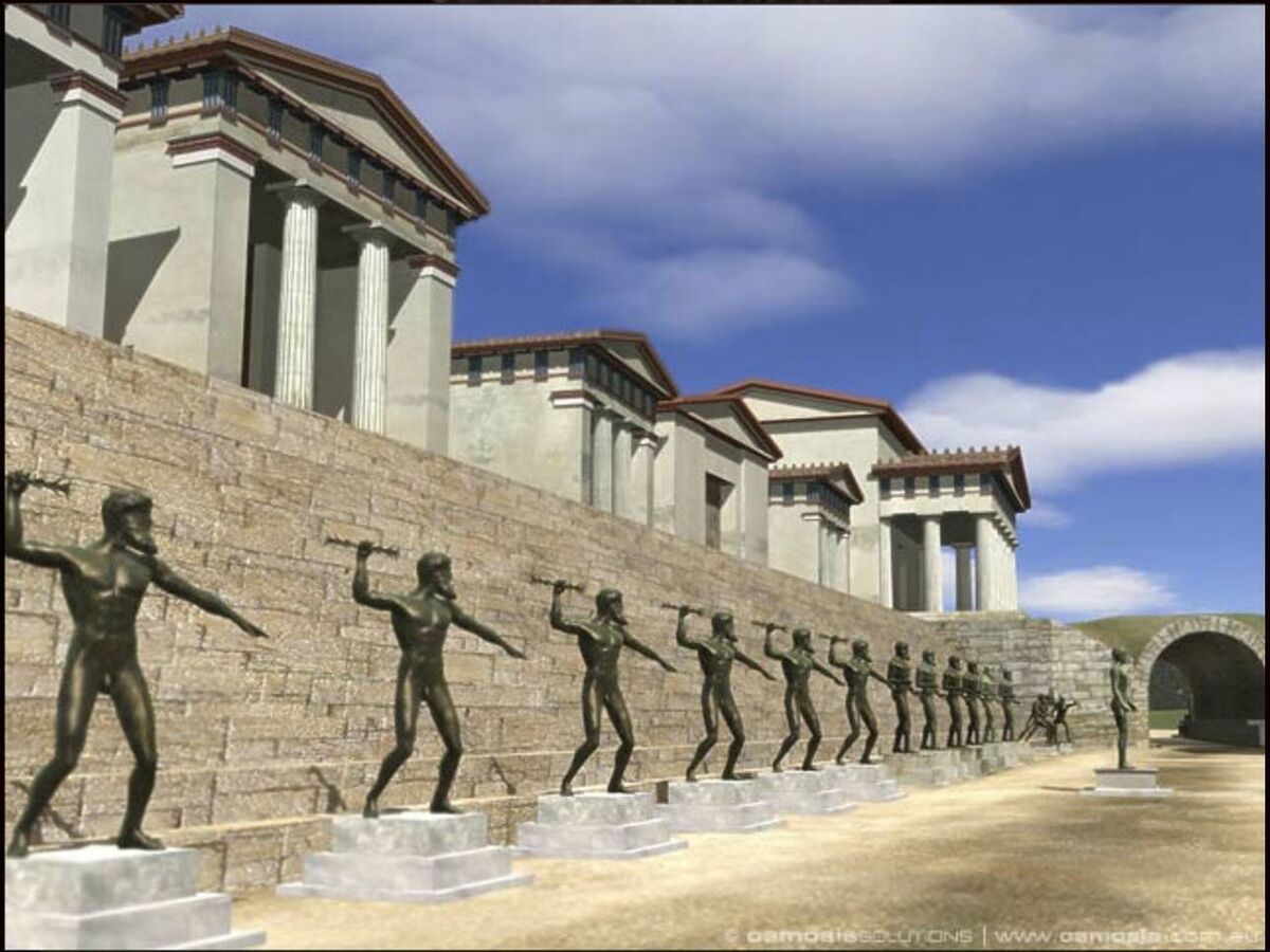 Zeus statues, bearing the names and shames of cheaters