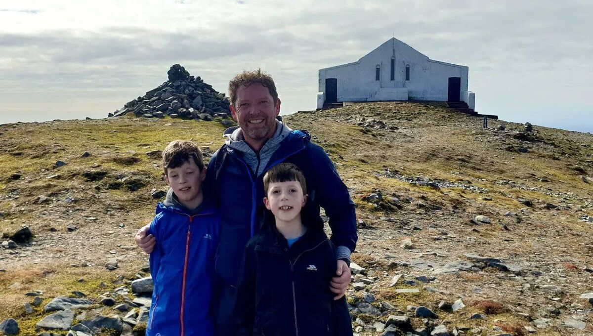 Stephen Teap with his sons Noah and Oscar.