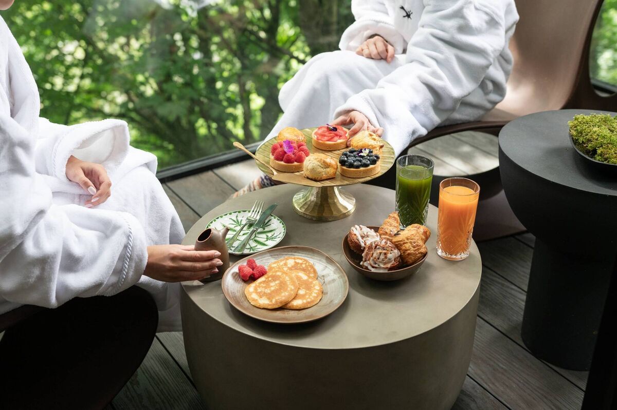 Breakfast on the private terrace of a Woodland Suite Breakfast on the private terrace of a Woodland Suite