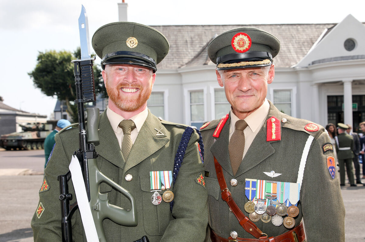 Pte Nicky Lawless from Galway with Brigadier General Brian Cleary at Collins Barracks. Picture: David Creedon Pte Nicky Lawless from Galway with Brigadier General Brian Cleary at Collins Barracks. Picture: David Creedon