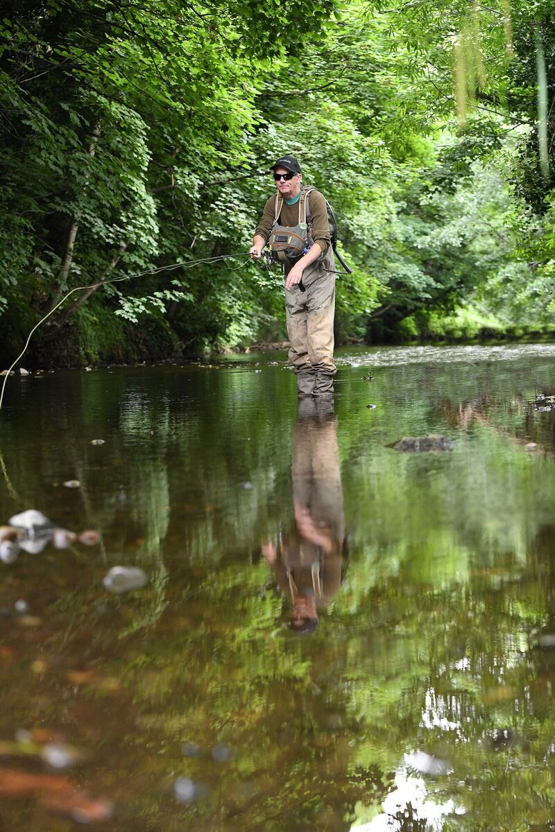 Colm O'Gaora, fly fishing on the Dodder. Photograph: Moya Nolan