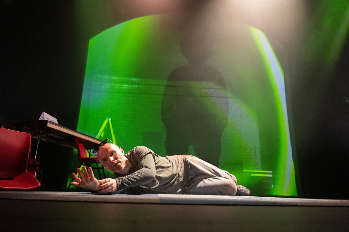 Tadhg Hickey performing at the premiere of his new one-man show GATMAN! which runs at The Everyman, Cork from Thursday 7th-Saturday 9th March. Photo: Darragh Kane