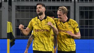 <p>Borussia Dortmund's Niclas Fullkrug (left) looks like he is close to joining the Hammers</p>