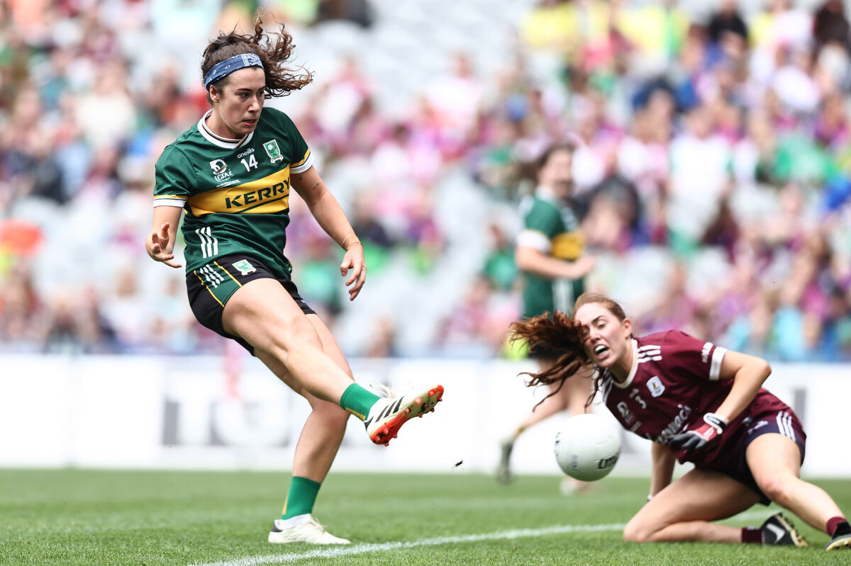ICING: Kerry's Emma Dineen shoots to score her side's third goal of the match. Pic ©INPHO/Tom Maher