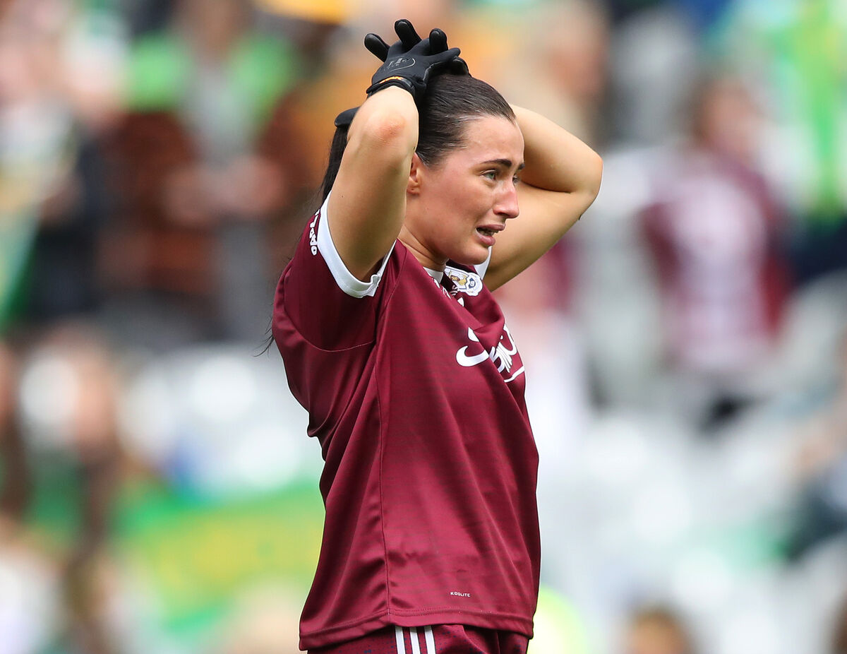 Galway's Charlotte Cooney dejected. Picture: ©INPHO/Leah Scholes