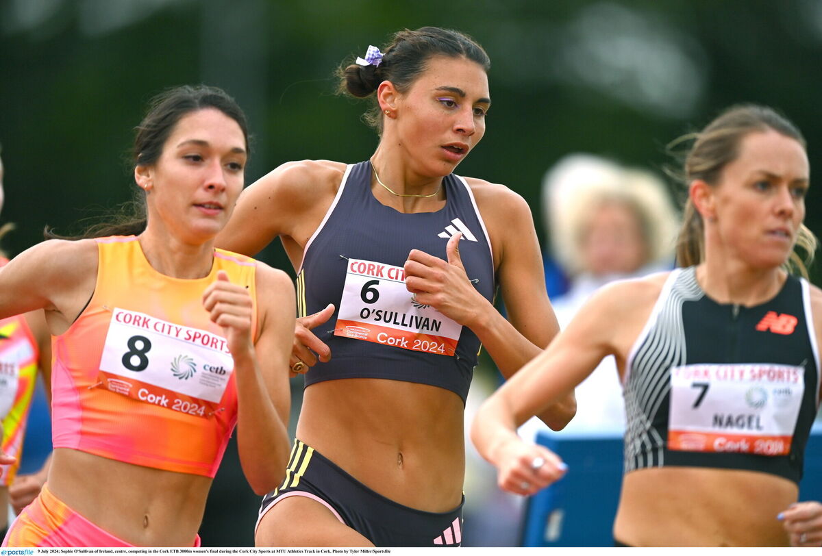 Sophie O'Sullivan competing in the Cork ETB 3000m women's final during the Cork City Sports at MTU Athletics Track. Photo by Tyler Miller/Sportsfile