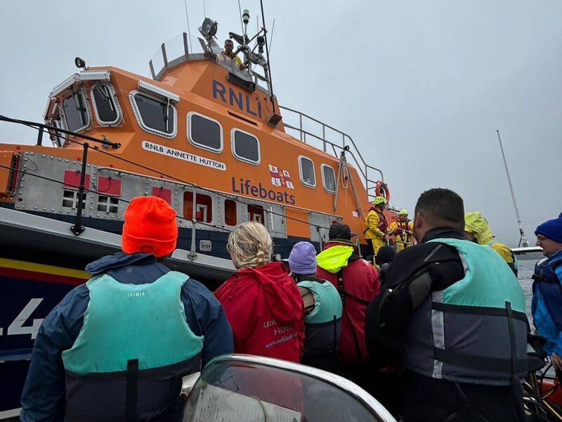 Members of the public welcome the RNLI's 'Annette Hutton' lifeboat back to Castletownbere after a callout on Sunday afternoon. Picture: RNLI