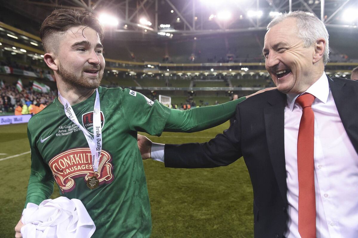 Cork City manager John Caulfield celebrates with SeanI Maguire at the end of the 2016 FAI Cup Final against Dundalk. Photo by David Maher/Sportsfile Cork City manager John Caulfield celebrates with SeanI Maguire at the end of the 2016 FAI Cup Final against Dundalk. Photo by David Maher/Sportsfile