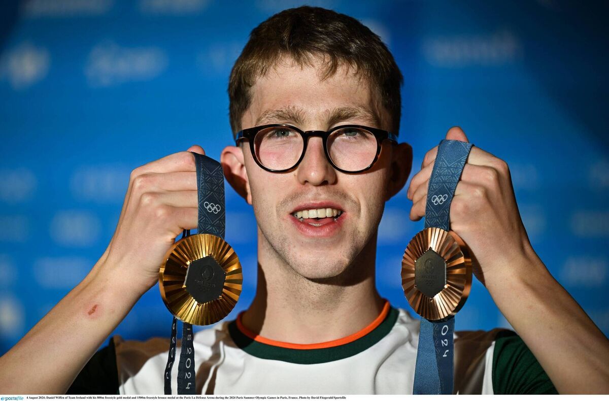 Ireland's champion swimmer Daniel Wiffen was born in Leeds to English parents, his family home is Co. Down but the postcode for their house is Co. Armagh, as he and his brother Nathan went to school in Armagh. Photo: David Fitzgerald/Sportsfile