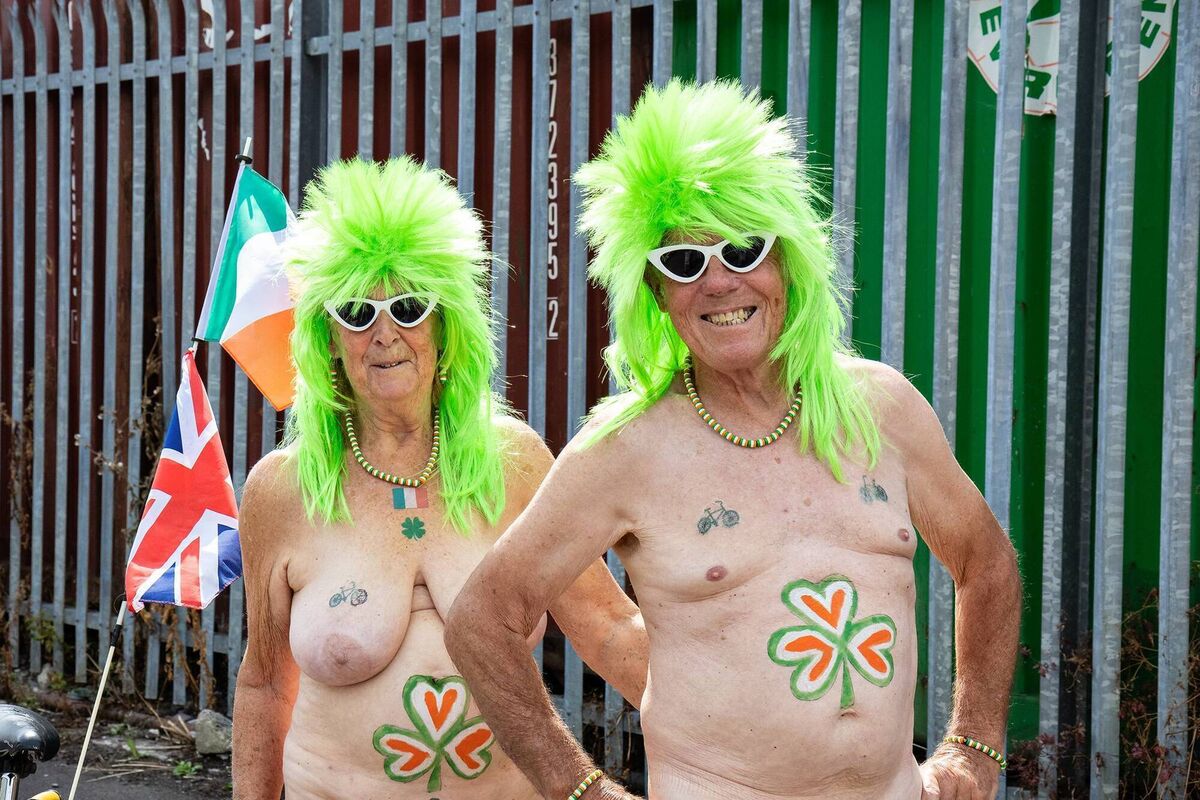Gene and Diane Robinson will travel from their home in Cumbria to participate in the Irish leg of the World Naked Bike Ride this month. Picture: David Hegarty Gene and Diane Robinson will travel from their home in Cumbria to participate in the Irish leg of the World Naked Bike Ride this month. Picture: David Hegarty
