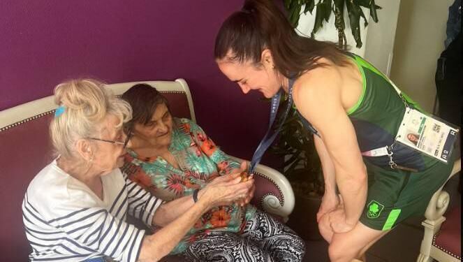 Kellie Harrington chose to visit a care home next to the Olympic Village, a gesture which speaks volumes about her personality. Picture: Team Ireland