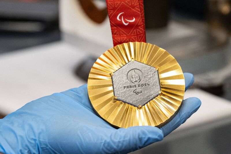 One of the gold medals which athletes will compete for during the 2024 Paralympic Games in Paris. Picture: Bertrand Guy/AFP via Getty Images