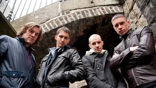 <p>Peter Coonan (Fran), Robbie Sheehan (Darren), Tom Vaughan Lawlor (Nidge) and Killian Scott (Tommy) all starred in Love/Hate</p>