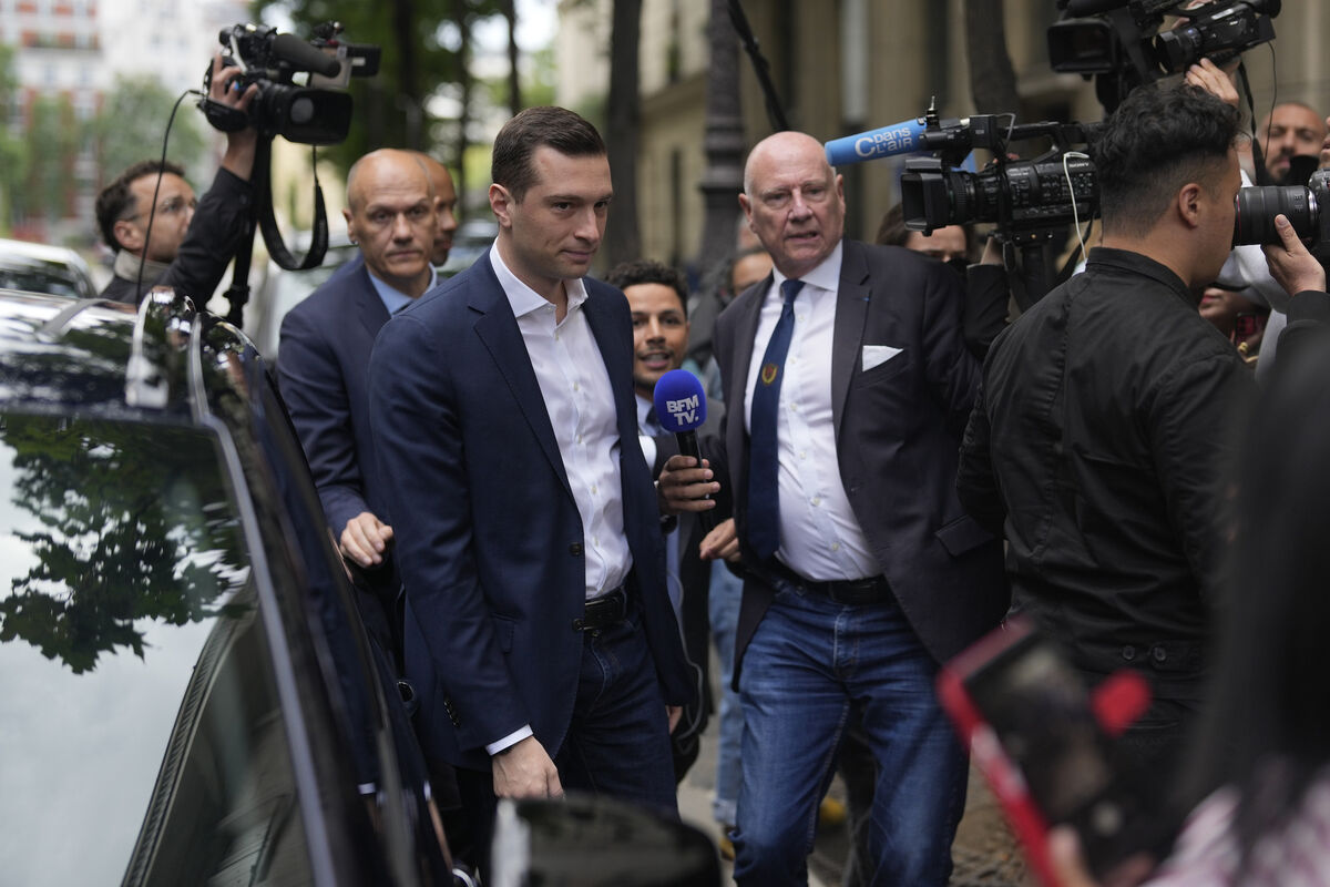 Jordan Bardella (center left) has all but vanished during these Games. File photo: AP/Thibault Camus Jordan Bardella (center left) has all but vanished during these Games. File photo: AP/Thibault Camus