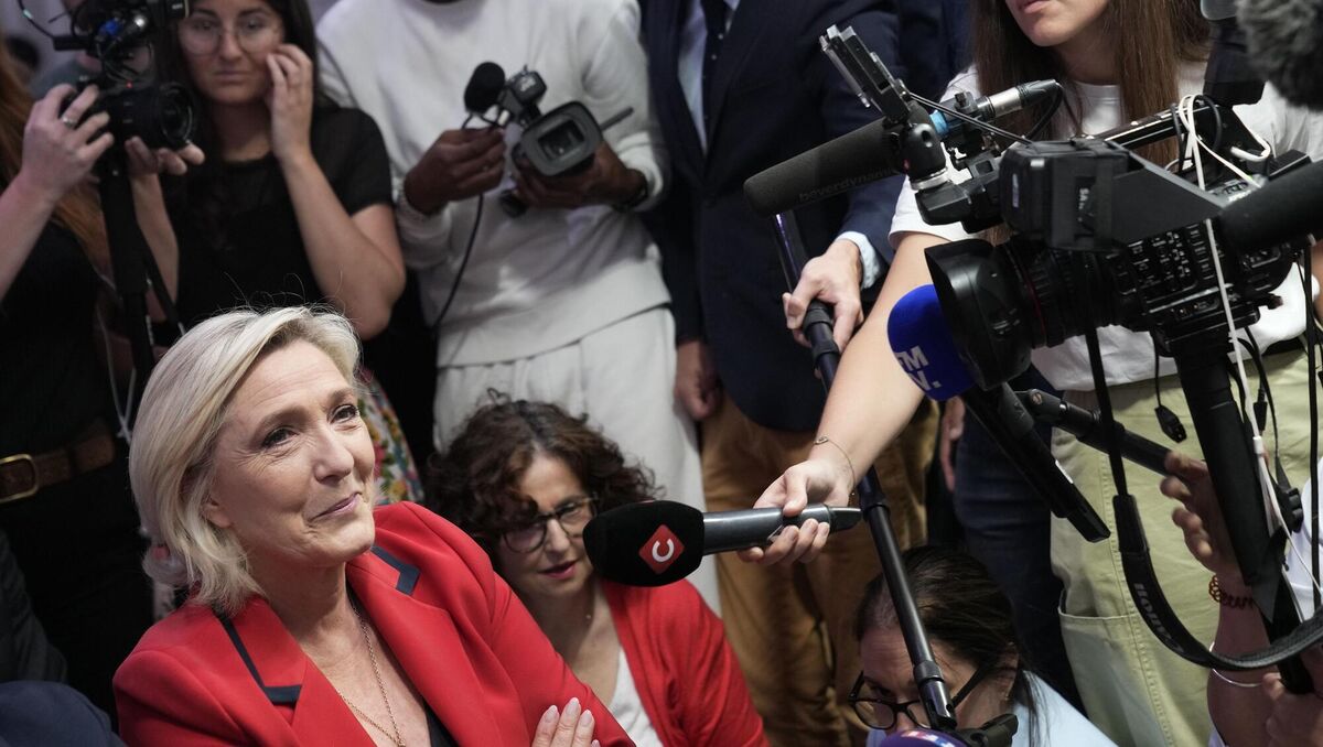 The RN-friendly Le Journal du Dimanche reassured its readers that nothing was amiss with the French far-right leader Marine Le Pen. File photo: AP/Christophe Ena The RN-friendly Le Journal du Dimanche reassured its readers that nothing was amiss with the French far-right leader Marine Le Pen. File photo: AP/Christophe Ena