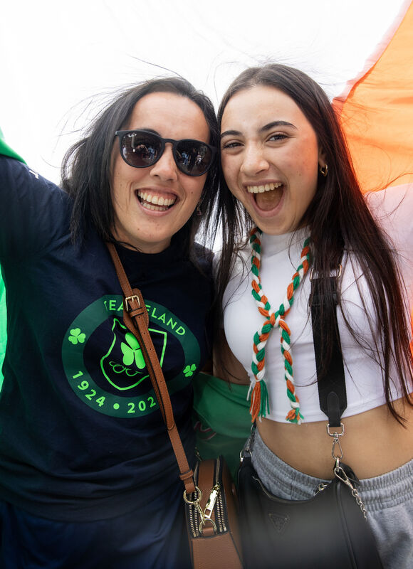 (Left to right) Mícheala Piare and Isabel Piare both from Sallins at the homecoming in Dublin. Photo: Gareth Chaney (Left to right) Mícheala Piare and Isabel Piare both from Sallins at the homecoming in Dublin. Photo: Gareth Chaney
