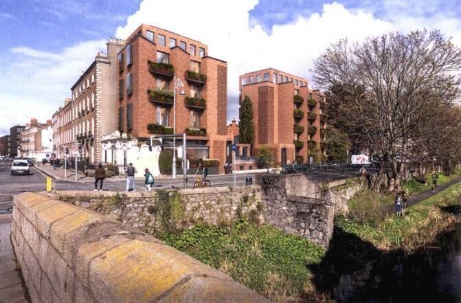 View of the proposed hotel from Baggot Street Bridge.