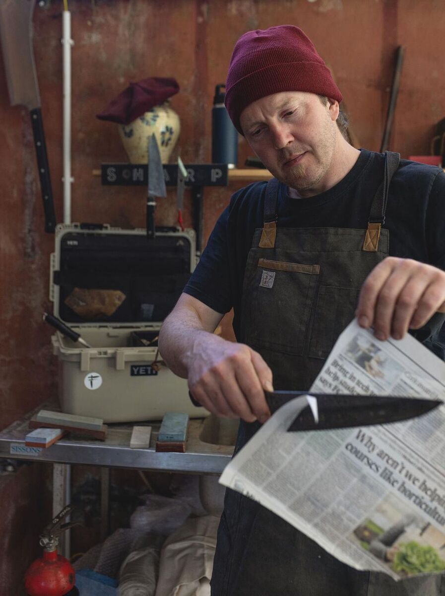 Fingal Ferguson, knife maker and founder of Gubbeen Smokehouse. Fingal Ferguson, knife maker and founder of Gubbeen Smokehouse.