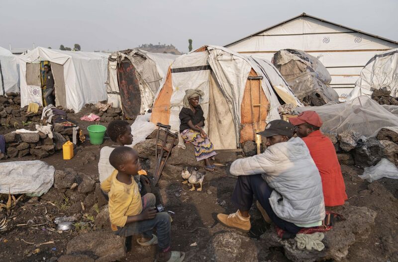 Sarah Bagheni, center back, in the Bulengo refugee camp in Goma, Congo, suspects she may be infected with Mpox after the World Health Organization had declared on Thursday. Picture: AP Photo/Moses Sawasawa Sarah Bagheni, center back, in the Bulengo refugee camp in Goma, Congo, suspects she may be infected with Mpox after the World Health Organization had declared on Thursday. Picture: AP Photo/Moses Sawasawa