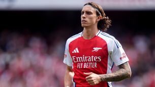 <p>NEW COLOURS: Arsenal's Riccardo Calafiori. Pic: Adam Davy/PA Wire.</p>