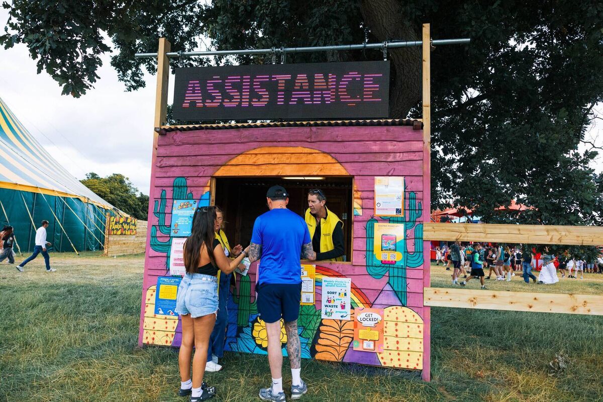 An assistance kiosk at Electric PIcnic 2024. Picture: Anamaria Meiu