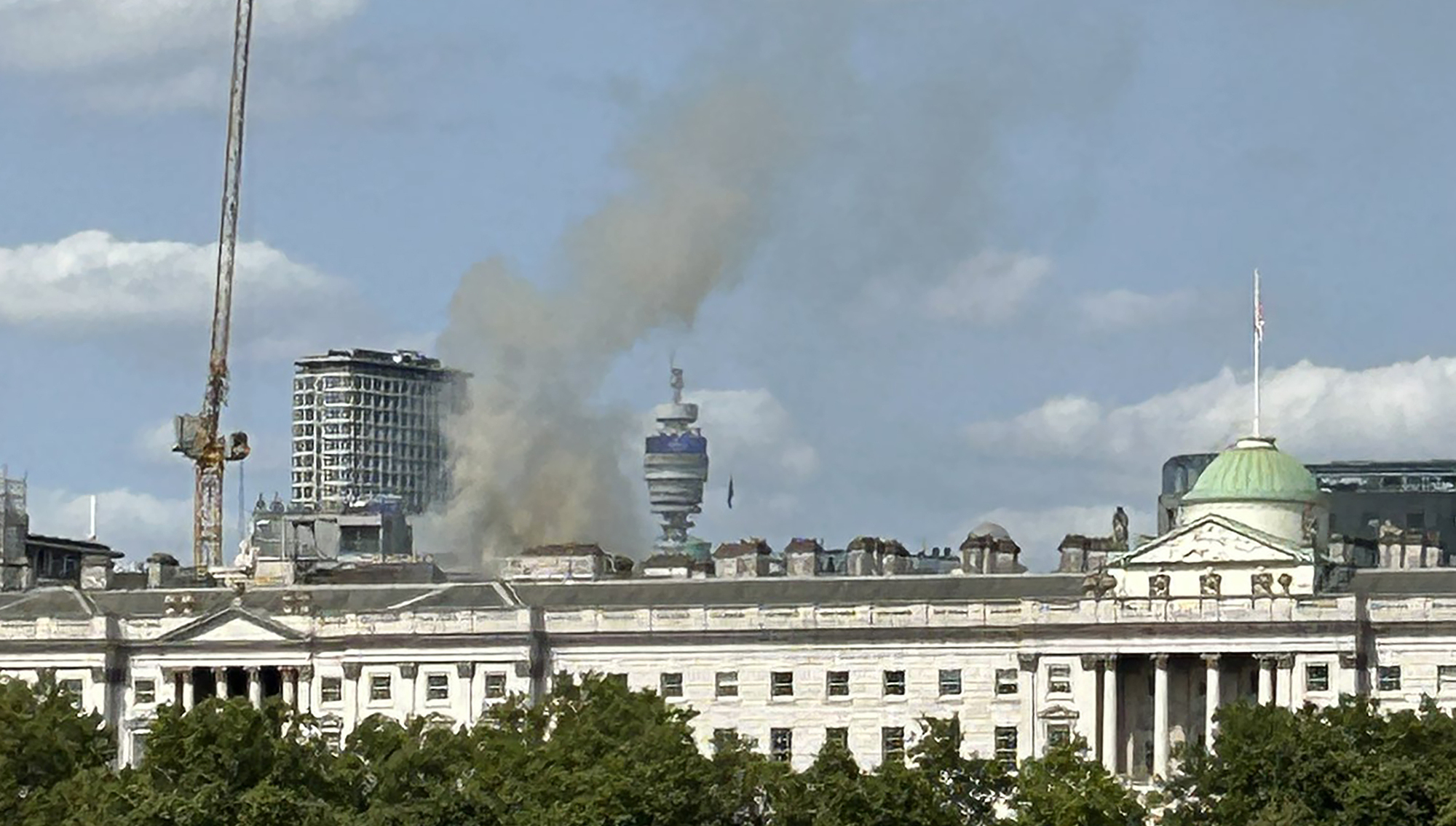 Public and priceless artworks safe as 125 firefighters battle blaze at Somerset House