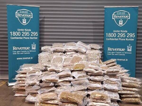 The 194.5kg of herbal cannabis worth €3.89m seized at Dublin Port. Picture: Revenue