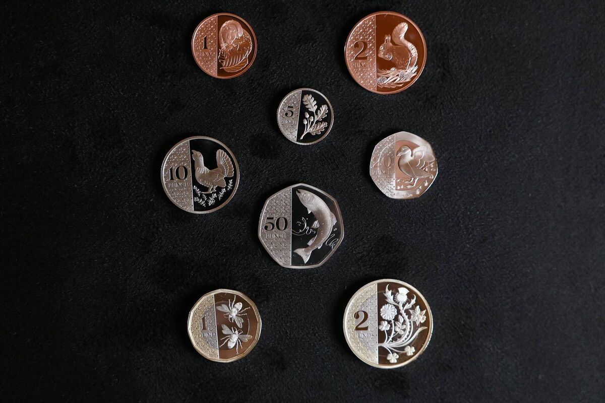 The full set of new British coins. Picture: DANIEL LEAL/AFP via Getty Images
