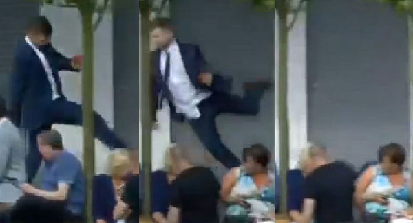 VIDEO: Man dancing at the races entertains with comedy fall