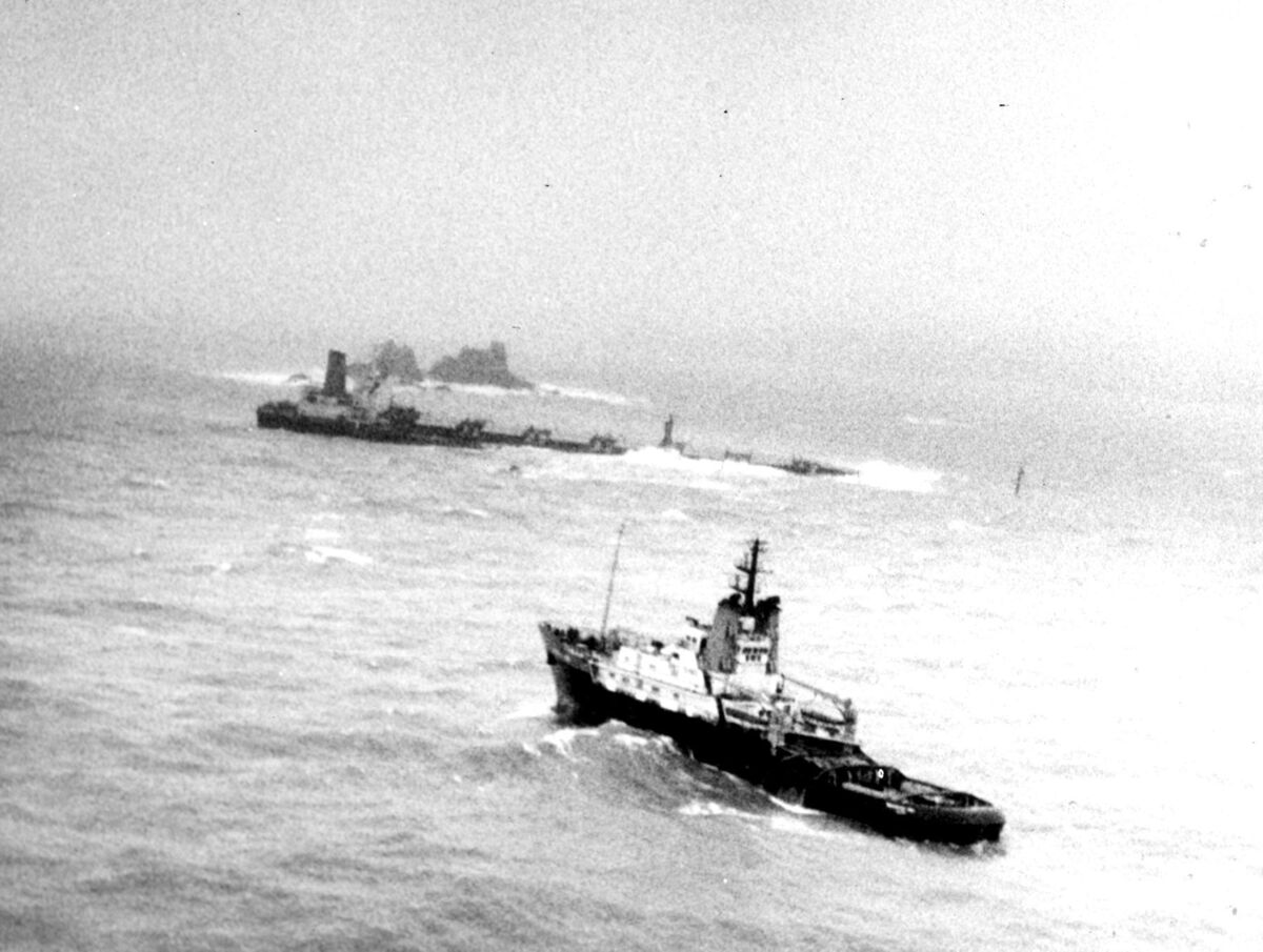 Kowloon Bridged foundered off the Stags Rocks and Toe head in 1986. Pic: Denis Minihane