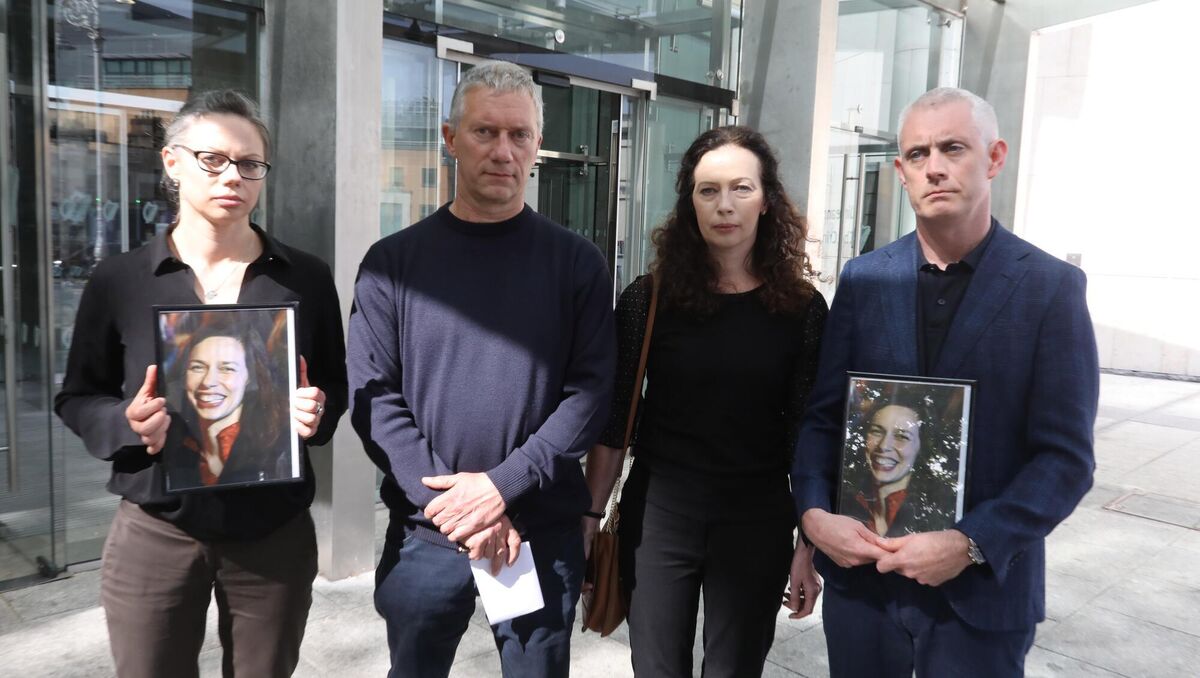 Veronica French, David French, Hilary French, and Kevin Hosford outside the Central Criminal Court. David French is calling for guardianship rights to be automatically suspended for a parent found guilty of killing the other parent. File picture: Collins Courts Veronica French, David French, Hilary French, and Kevin Hosford outside the Central Criminal Court. David French is calling for guardianship rights to be automatically suspended for a parent found guilty of killing the other parent. File picture: Collins Courts