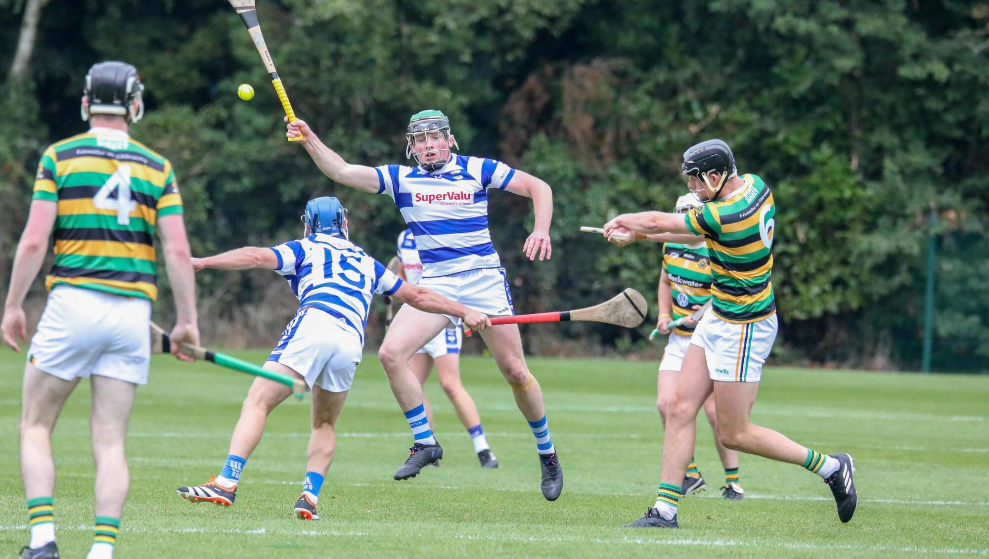 The Glen's Robert Downey pucks the ball downfield during the Co-op SuperStores SAHC game against Inniscarra in Blarney. Picture: David Creedon