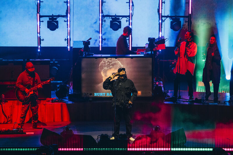 Liam Gallagher performing on stage at the Reading Festival. During Liam's headline set on Sunday evening, he dedicated the Oasis track Half The World Away to his estranged brother Noel. Picture: Sarah Louise Bennett/PA Wire Liam Gallagher performing on stage at the Reading Festival. During Liam's headline set on Sunday evening, he dedicated the Oasis track Half The World Away to his estranged brother Noel. Picture: Sarah Louise Bennett/PA Wire